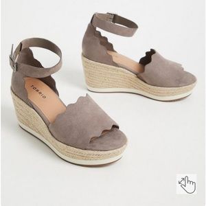 Grey Torrid 8.5 Wide Sandal Wedge
